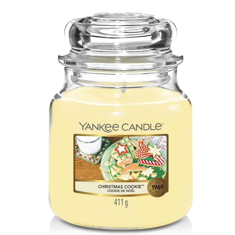 Yankee Candle Candela profumata in giara media | Biscotto di Natale | Durata Fino a 75 Ore