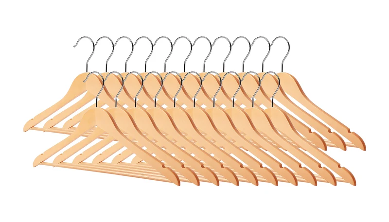Grucce In Legno Naturale 21 Pezzi Con Scanalature Su Spalle Appendino Armadio Il Gruppone