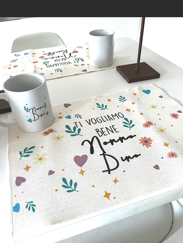 Set Regalo Nonni con Tovagliette,Tazze e Scatola