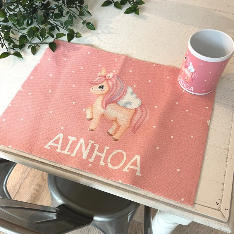 Set Tovaglietta in Canvas con Bicchiere Personalizzato
