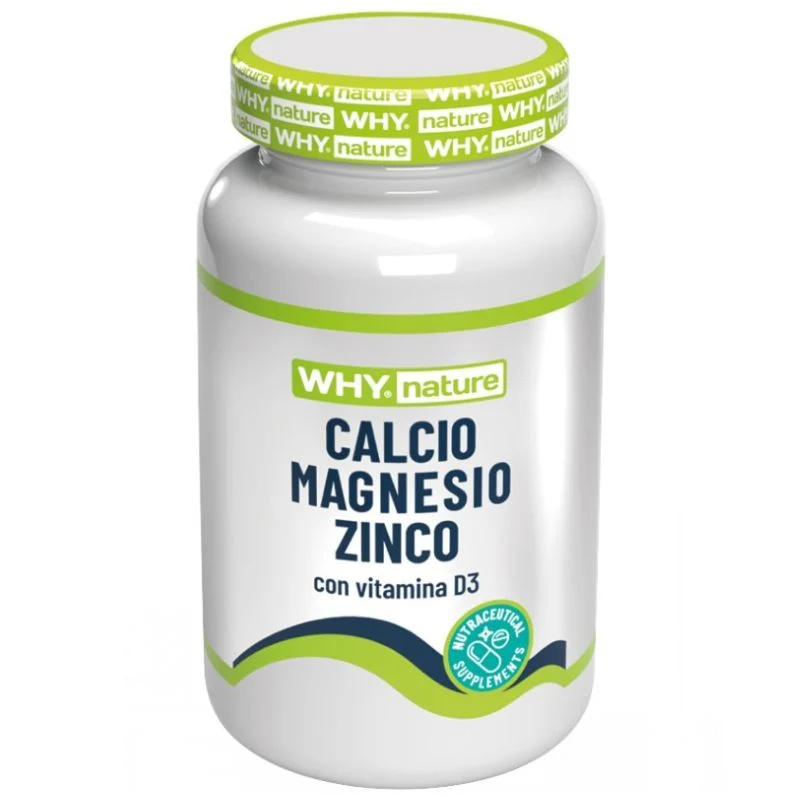 Why Nature Calcio Magnesio Zinco Con Vitamina D3 120 Compresse