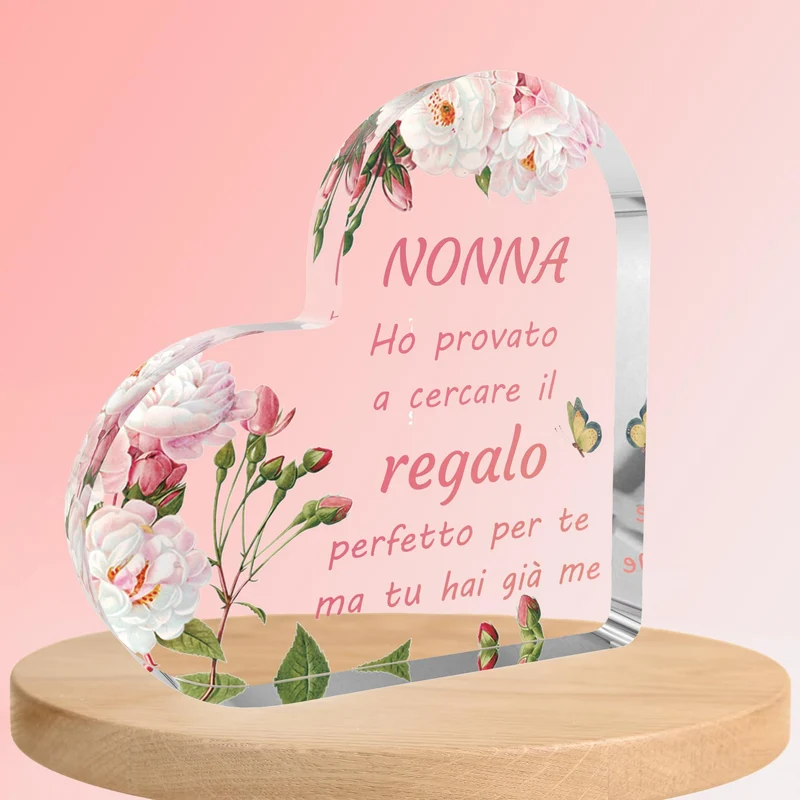 Regalo Nonni,Festa Dei Nonni Idee Regalo,Regalo Nonna,Nonna Idee Regalo,Ornamento In Acrilico 12*12 Cm,Regali Per Nonna,Regali Per La Nonna,Nonni Idee Regalo,Regalo Festa Dei Nonni,Regalo Nonna Natale