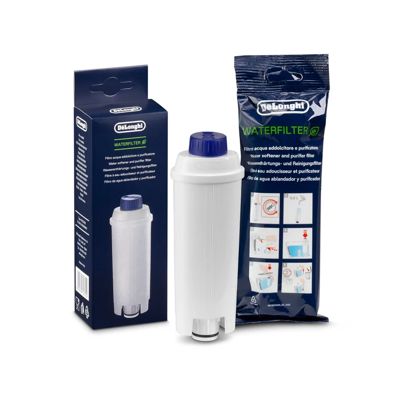 De'Longhi DLSC002 Filtro Addolcitore per Acqua Macchina Caffè Automatiche, Ricambio Filtro Macchina Caffè della Serie Ecam, Utile e facile da installare nel serbatoio dell'acqua, MADE IN ITALY