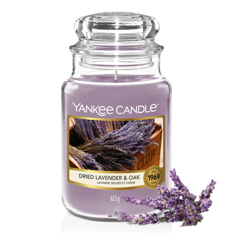 Yankee Candle Scented Candle | Candela in giara grande della Lavanda Essiccata e Quercia | Candele a lunga combustione: fino a 150 ore | Regali perfetti per le donne