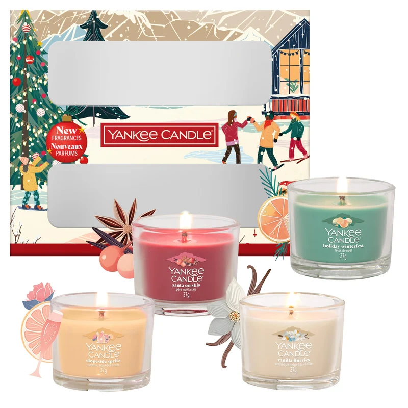 Yankee Candle Set regalo di candele profumate di Natale | 4 mini candele votive riempite | Collezione Après Ski | Regali di Natale perfetti per le donne