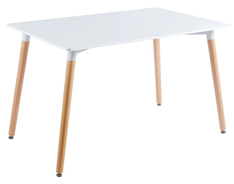 Tavolo Bianco Rettangolare Cucina 80x120xH75 Cm In Mdf Design Scandinavo 4/6 Persone Il Gruppone