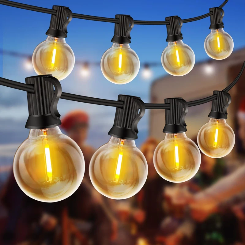 ZYRIVON Catene Luminose 20M/66FT, Luci da Esterno Giardino con 30+2 G40 LED, 2700K Bianco Caldo Luci Giardino, Impermeabile Luci Esterno Interno per Natale, Matrimonio, Festa, Giardino, Patio