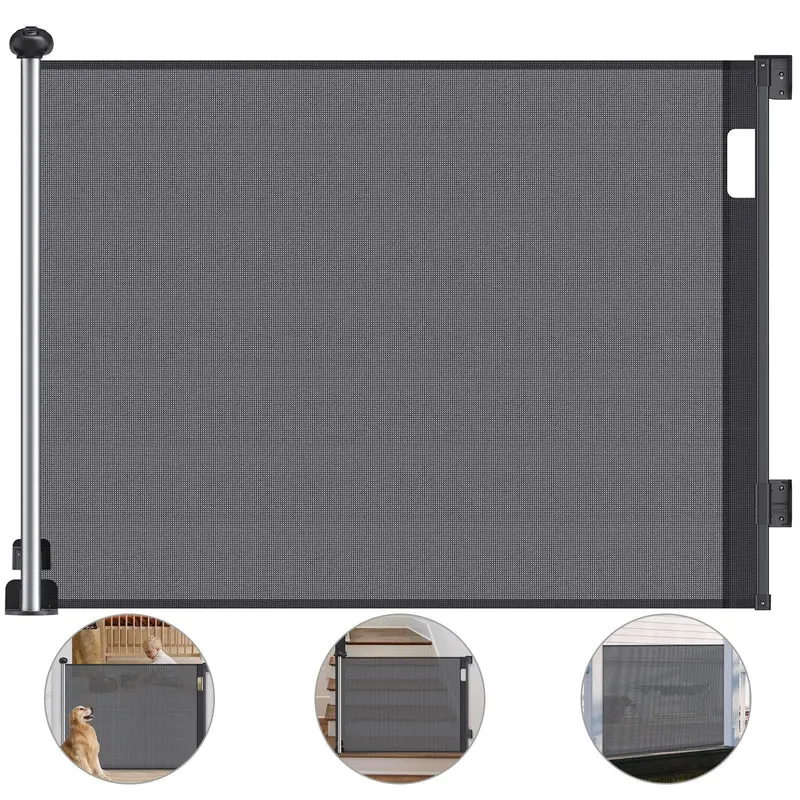 HOMGEN Cancelletto per Bambini Estensibile 0-180cm Cancello per Scale Retrattile Durevole Alto 86 cm Cancello Retrattile per Bambini Cancelletto di Sicurezza per Cani Cancello Retrattile Antistrappo